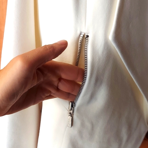 Chico's Black Label Antique White Zipper Blazer Jacket - Picture 13 of 16